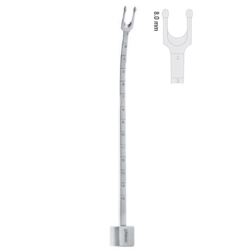 [FC.275.080|46-078-08|F60-761-08R|R60-761-08R] Osteotome nasal septum Obwegeser curved 8mm, 185mm
