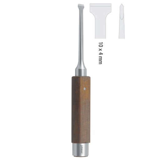 [FC.284.100|46-084-08|F60-774-10R|R60-744-10R] Osteotome sagittal splitting Obwegeser 10x4mm, 200mm