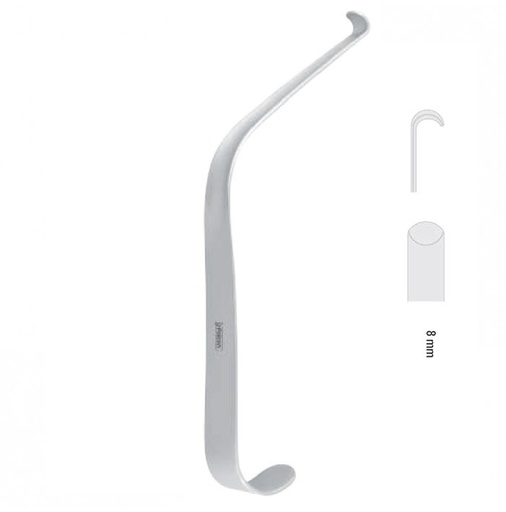 [FC.303.080|--|F60-851-08R|R60-851-08R] Retractor channel Obwegeser model-1 8mm, 165mm