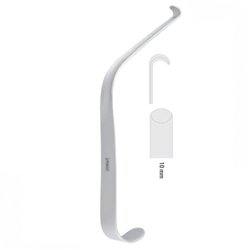 [FC.303.100|--|F60-851-10R|R60-851-10R] Retractor channel Obwegeser model-1 10mm, 165mm