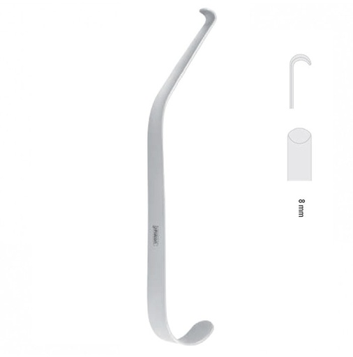 [FC.305.080|46-041-08|F60-853-08R|R60-853-08R] Retractor channel Obwegeser model-2 8mm, 160mm