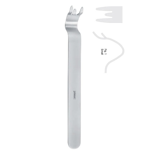 [FC.311.010|--|F60-875-01R|R60-875-01R] Retractor chin Obwegeser malleable fig.1, 160mm