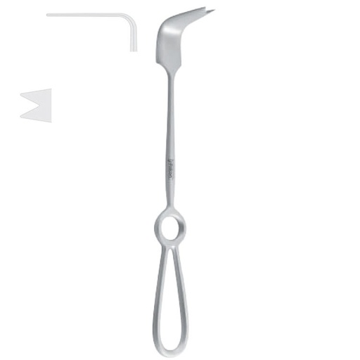 [FC.318.010|--|F60-905-35R|R60-905-35R] Retractor nasal spine Obwegeser 35x10/23mm, 220mm 