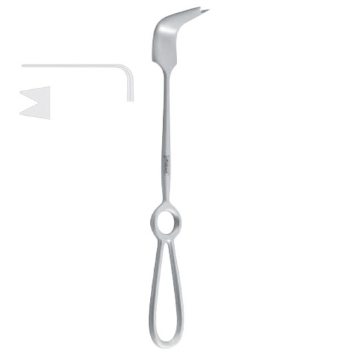 [FC.318.020|46-031-22|F60-905-45R|R60-905-45R] Retractor nasal spine Obwegeser 45x10/23mm, 220mm 
