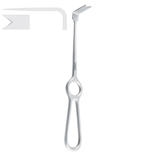 [FC.320.020|40-237-22|F60-908-42R|R60-908-42R] Retractor nasal spine Obwegeser 42x10mm, 220mm 