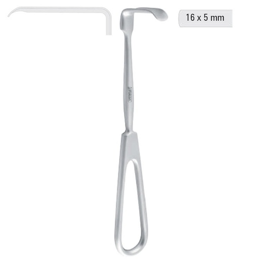 [FC.328.010|--|F60-931-16R|R60-931-16R] Retractor soft tissue Obwegeser downward 16x5mm, 170mm 
