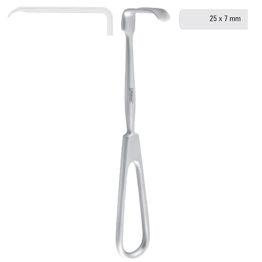 [FC.328.020|--|F60-931-25R|R60-931-25R] Retractor soft tissue Obwegeser downward 25x7mm, 170mm 