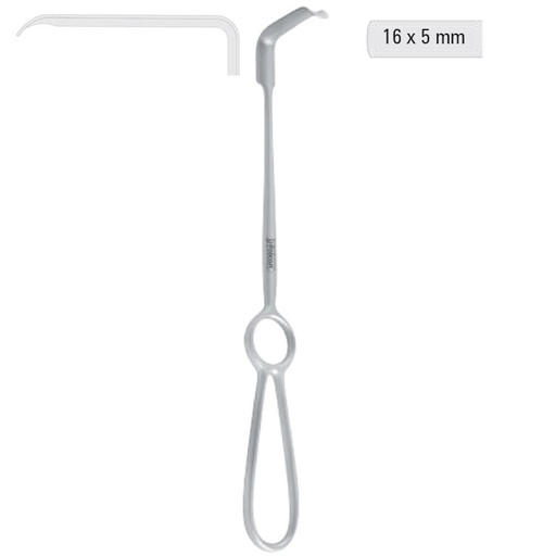 [FC.330.010|46-018-16|F60-933-16R|R60-933-16R] Retractor soft tissue Obwegeser downward 16x5mm, 220mm 