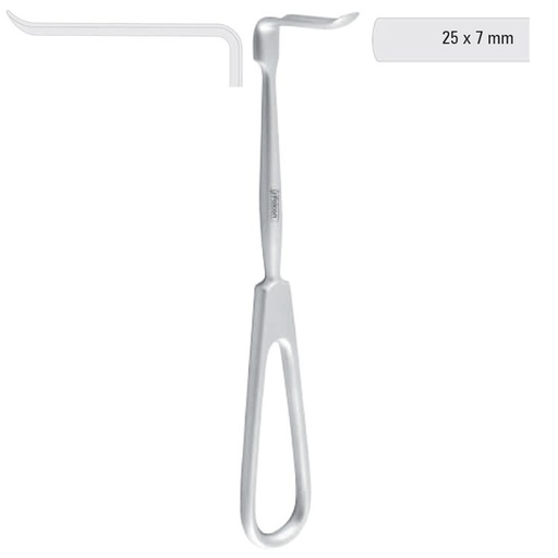 [FC.329.020|--|F60-935-25R|R60-935-25R] Retractor soft tissue Obwegeser upward 25x7mm, 170mm 