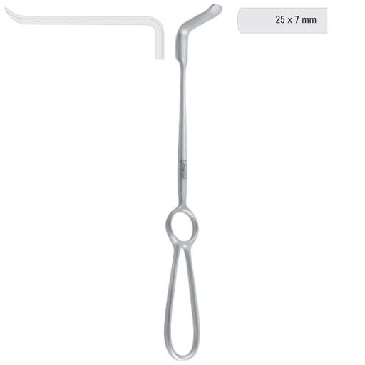 [FC.331.020|46-020-25|F60-937-25R|R60-937-25R] Retractor soft tissue Obwegeser upward 25x7mm, 220mm 