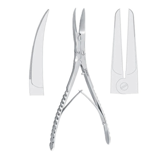 [FC.339.030|--|F60-970-03R|R60-970-03R] Scissors nasal ridge cutting Obwegeser more curved 215mm