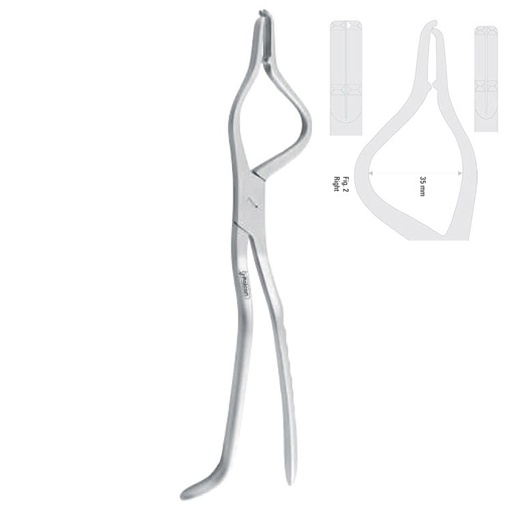 [FC.364.020|--|F62-075-02R|R62-075-02R] Forceps disimpaction Rowe-Epker right 240mm
