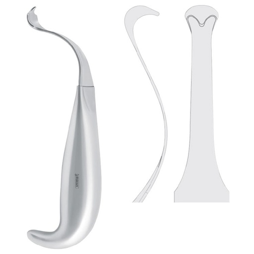 [FC.408.155|--|F62-277-15R|R62-277-15R] Retractor mandibular body Steinberg 10mm, 155mm