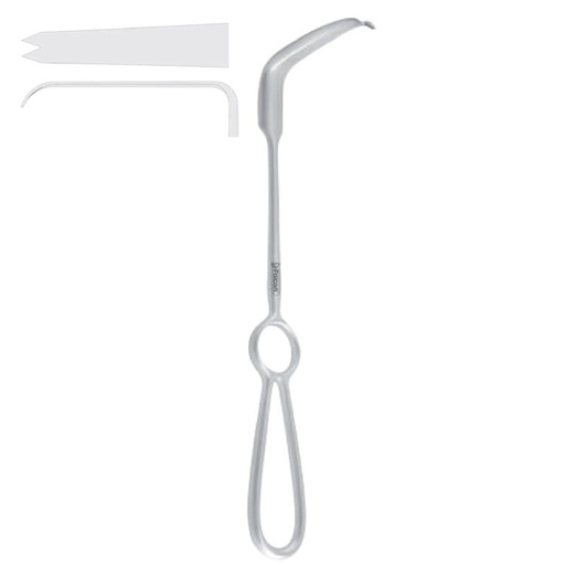 [FC.409.130|--|F62-279-13R|R62-279-13R] Retractor ramus Steinberg 60x9/13mm, 220mm