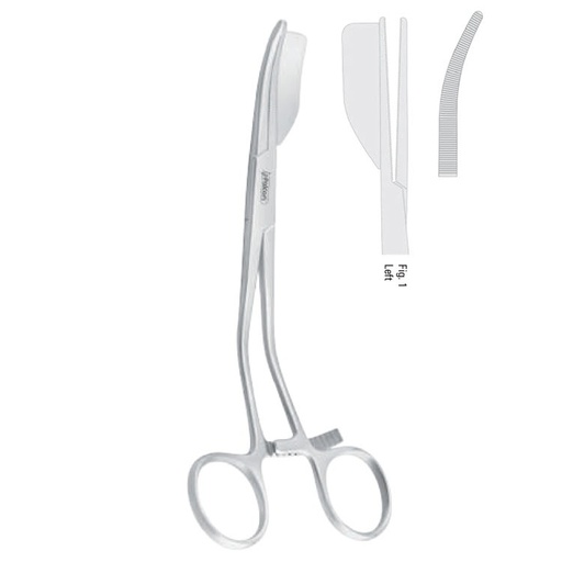 [FC.422.010|40-518-02|F62-305-01R|R62-305-01R] Clamp ramus Steinhauser curved left 150mm