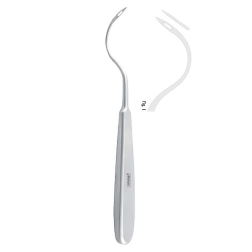 [FC.465.010|46-203-01|F62-705-01R|R62-705-01R] Awl illiac crest Tessier with eye curved 195mm 
