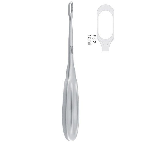 [FC.470.120|46-138-02|F62-735-12R|R62-735-12R] Curette bone Tessier straight 12mm, 215mm