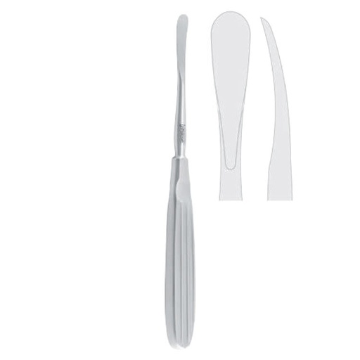 [FC.474.060|--|F62-755-06R|R62-755-06R] Elevator periosteal Tessier sharp curved 6mm, 180mm