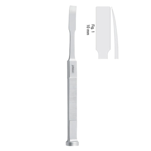 [FC.519.010|--|F62-897-01R|R62-897-01R] Osteotome ramus Tessier less-curved 10mm, 180mm