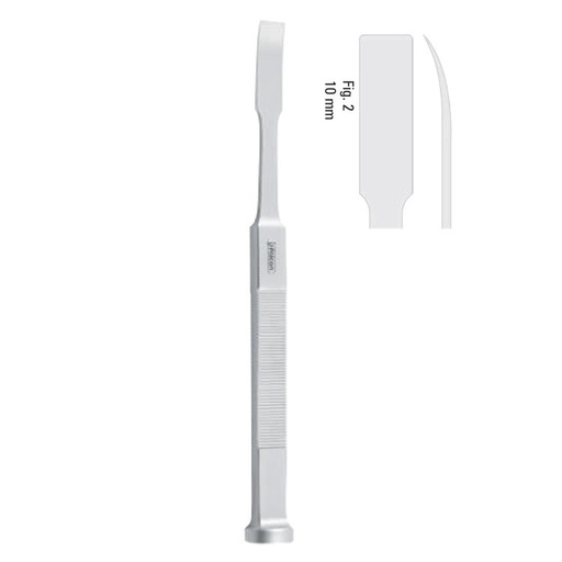 [FC.519.020|46-267-10|F62-897-02R|R62-897-02R] Osteotome ramus Tessier more-curved 10mm, 180mm