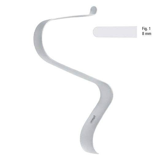 [FC.528.010B|46-151-03|F62-921-01B|R62-921-01B] Retractor soft tissue Tessier z-shape fig.1, 150mm black