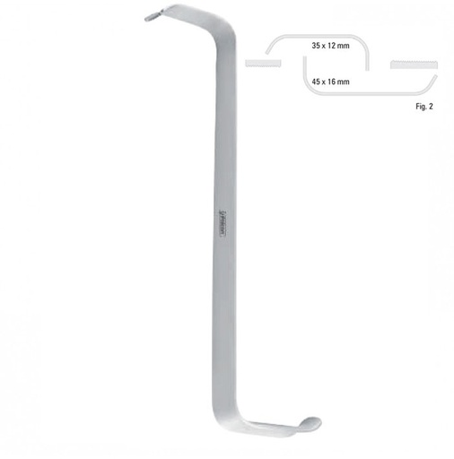 [FC.528.020B|46-151-04|F62-921-02B|R62-921-02B] Retractor soft tissue Tessier z-shape fig.2, 150mm black