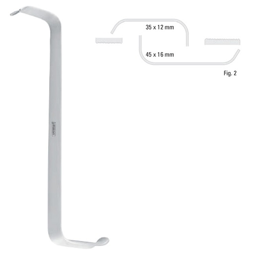 [FC.528.020|--|F62-921-02R|R62-921-02R] Retractor soft tissue Tessier z-shape fig.2, 150mm