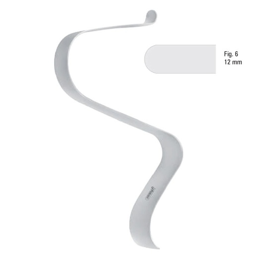 [FC.529.060B|46-149-06|F62-923-06B|R62-923-06B] Retractor soft tissue Tessier s-shape fig.6, 125mm black