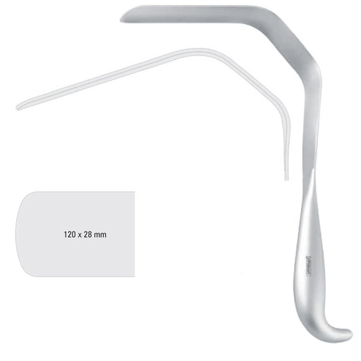 [FC.531.020B|46-219-28|F62-929-02B|R62-929-02B] Retractor thorax Tessier fig.2, 280mm black