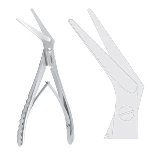 [FC.539.020|46-227-19|F62-953-19R|R62-953-19R] Shear bone/rib cutting Tessier serrated 45° angled 190mm