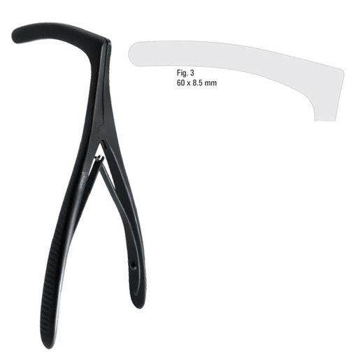 [FC.545.030B|46-245-70|F62-967-03B|R62-967-03B] Specula/dilator nasal Tessier fig.3, 170mm black
