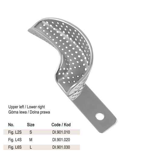 [DI.901.010] Impression tray partial with rim upper left / lower right fig. L2S