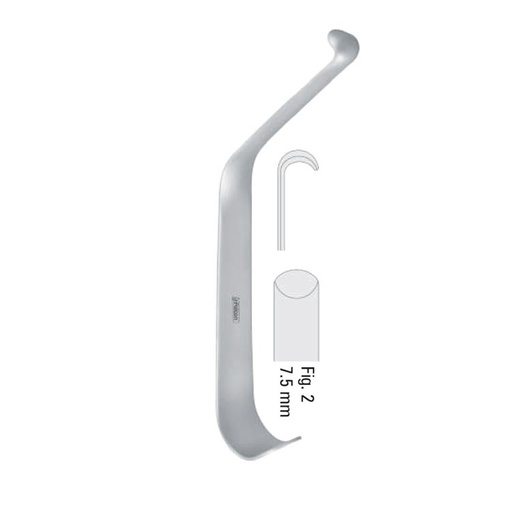 [FC.818.020|--|F66-039-02R|R66-039-02R] Retractor channel Niederdellmann fig.2, 165mm