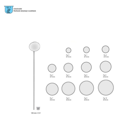 [FB.009.030] Laryngeal mirror plane Ø 30mm, fig. 10