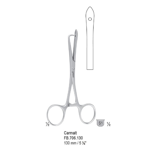 [FB.706.130] Forceps tongue Carmalt 130mm