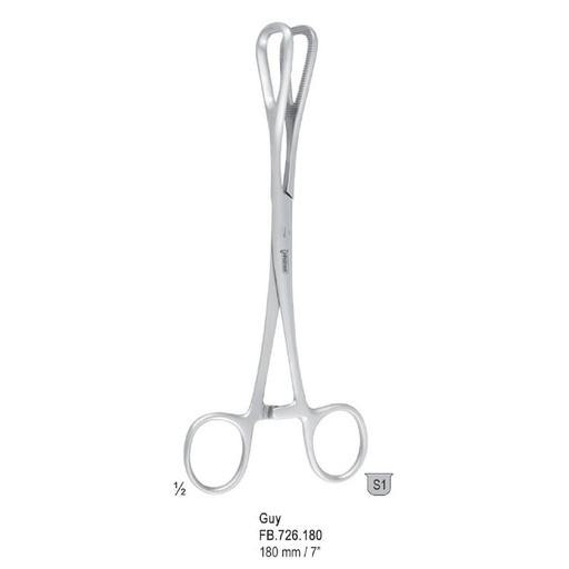 [FB.726.180] Tongue forceps Guy 180mm