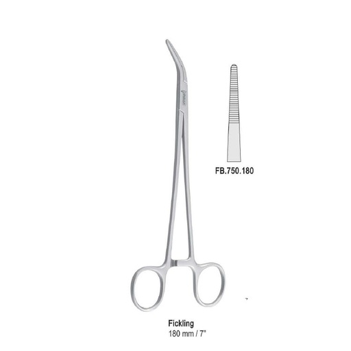 [FB.750.180|08-283-18|F64-333-18R|R64-333-18R] Forceps artery Fickling angled 180mm