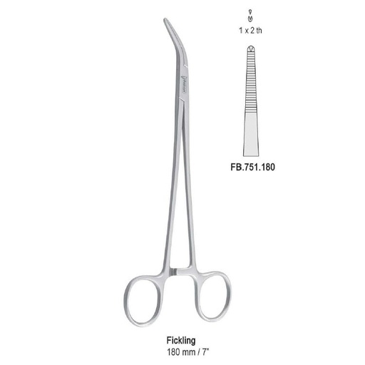 [FB.751.180|08-284-18|F64-331-18R|R64-331-18R] Forceps artery Fickling 1x2th angled 180mm