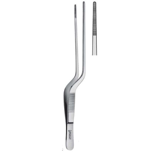 [FO.131.140] Forceps aural dressing Lucae serrated bayonet 140mm