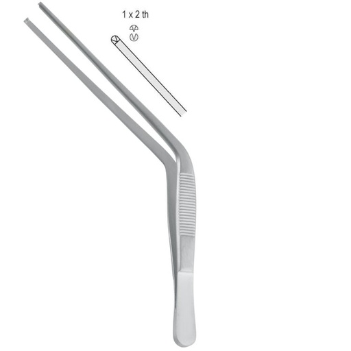 [FO.149.100] Forceps aural tissue Troeltsch (Wilde) 1x2th angled 100mm
