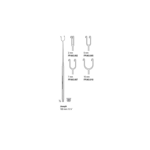 [FP.063.002] Hook Joseph 2-prongs sharp 2mm, 160mm 