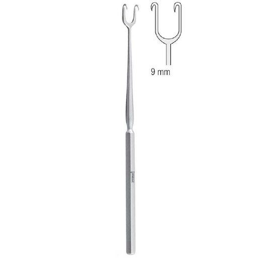 [FP.069.009] Hook McIndoe 2-prongs sharp 9mm, 150mm 