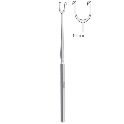 [FP.069.010] Hook McIndoe 2-prongs sharp 10mm, 150mm 