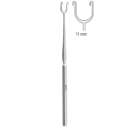 [FP.069.011] Hook McIndoe 2-prongs sharp 11mm, 150mm 