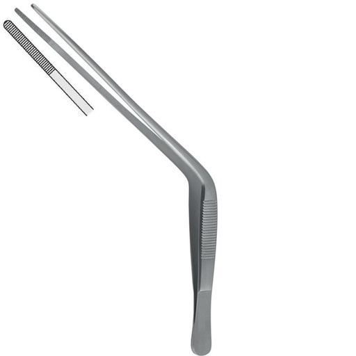 [FR.139.180] Forceps nasal dressing Troeltsch (Wilde) serrated angled 180mm