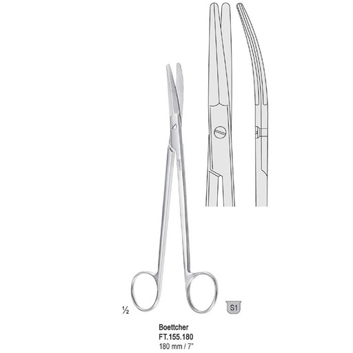 [FT.155.180] Scissors tonsil Boettcher curved 180mm