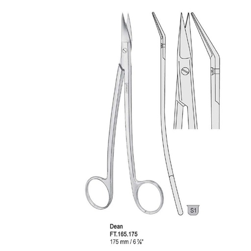 [FT.165.175] Scissors tonsil Dean serrated 175mm