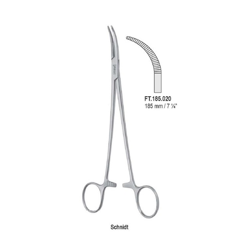 [FT.185.020] Forceps artery Schnidt fig. 2 curved 185mm