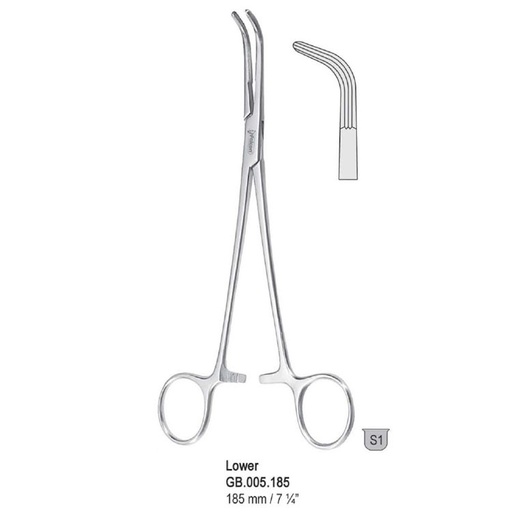 [GB.005.185] Clamp gall duct Lower curved 185mm