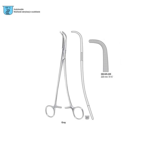 [GB.025.230] Clamp gall duct Gray S-Shape 230mm